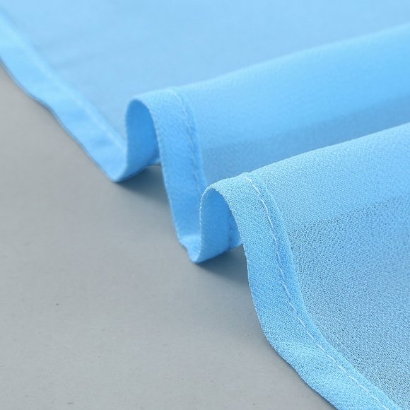 Light Blue Spaghetti Straps Pleated Ruffled Tank Top - Picture 11 of 13